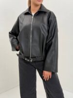 کت چرم سگک دار