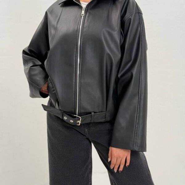 کت چرم سگک دار