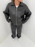 کت چرم سگک دار - تصویر 3