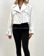 کت کراپ چرم مدوسا - تصویر 3