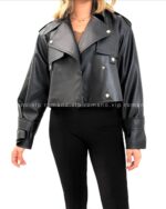 کت کراپ چرم مدوسا - تصویر 2