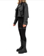 کت کراپ چرم مدوسا - تصویر 6