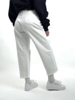 شلوار واید پایین کات سفید H - تصویر 3