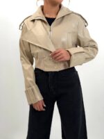 کت کراپ چرم cha