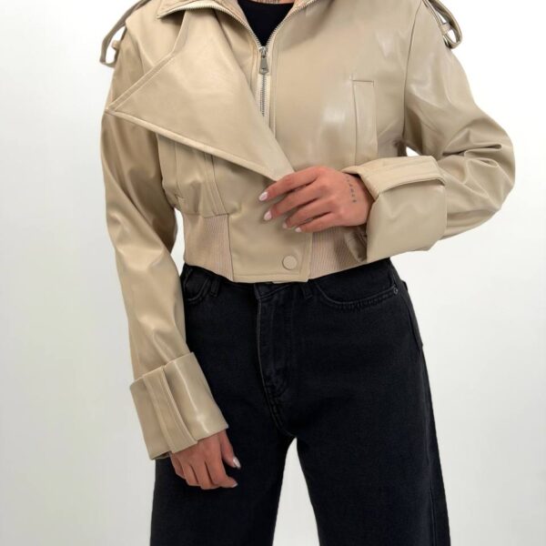 کت کراپ چرم cha