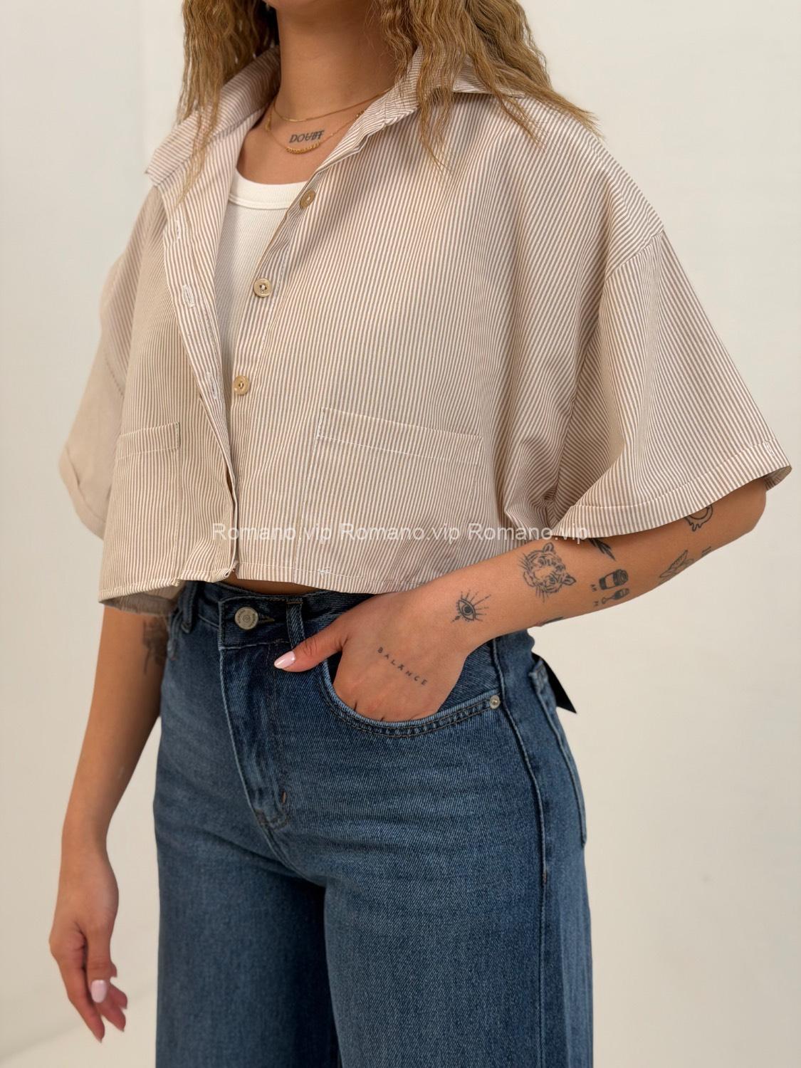 IMG_7017 شومیز کراپ راه راه-R - تصویر 1